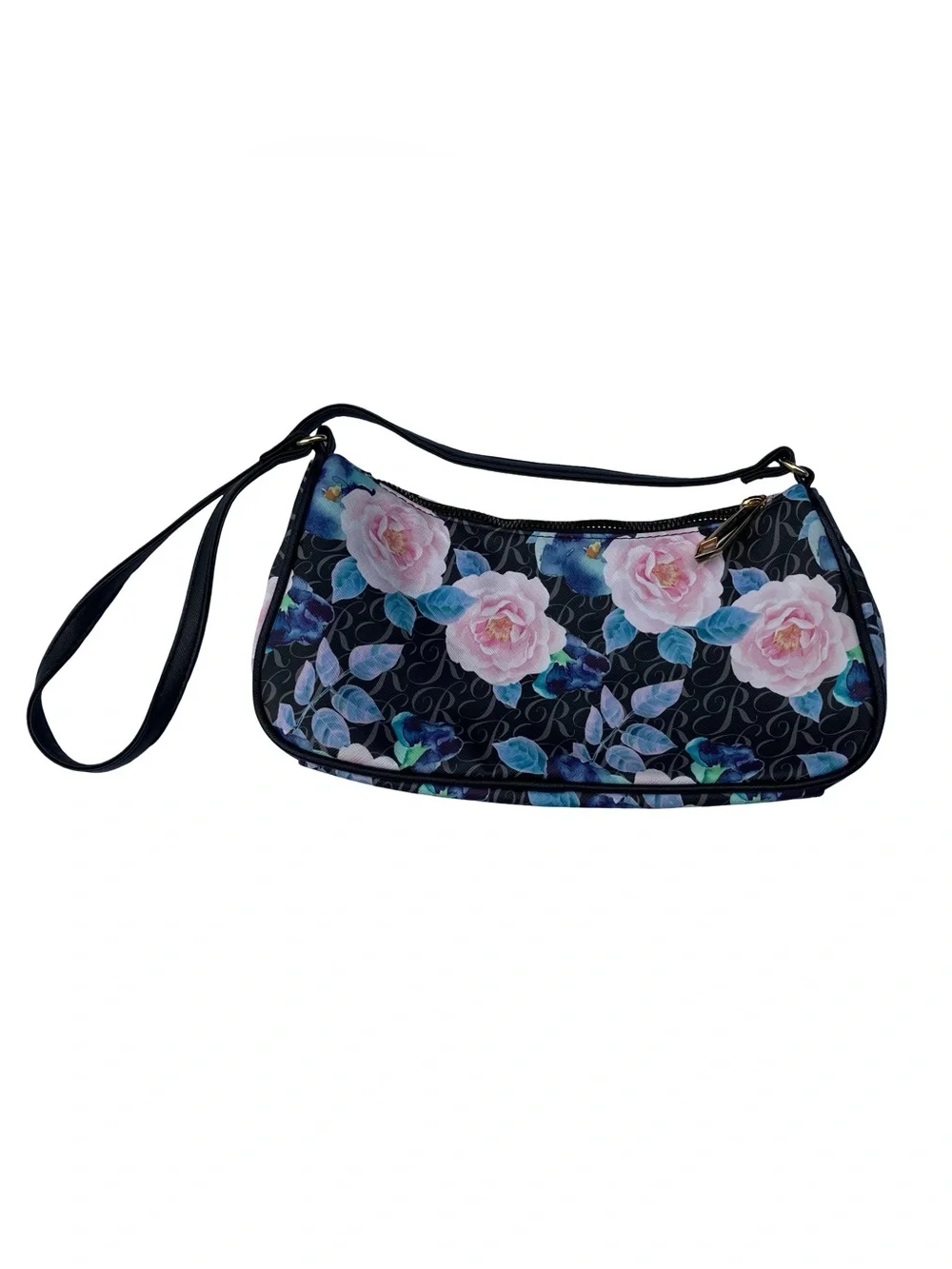Rampage Floral Shoulder Bag Black Boho 90s Retro Purse Compact